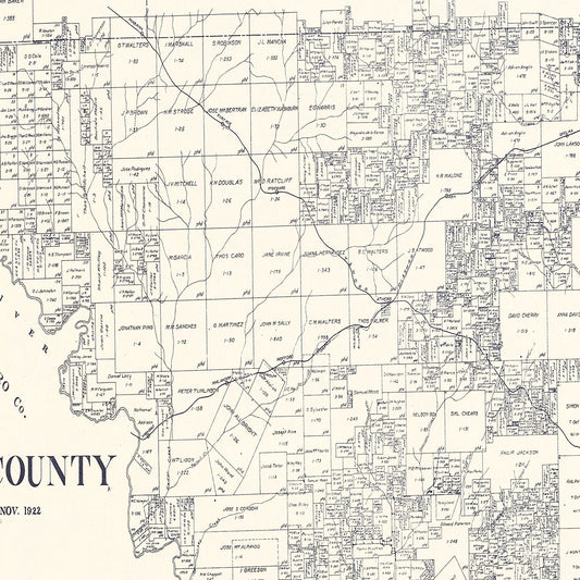 Vintage Map of Henderson County, Texas, 1922
