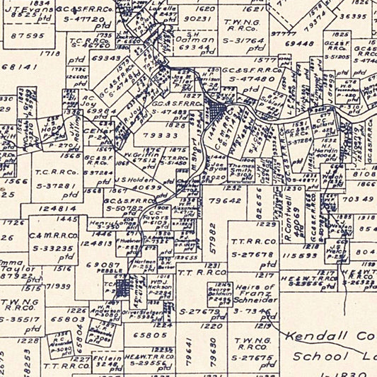 Vintage Map of Kerr County, Texas, 1923