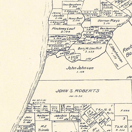 Vintage Map of Chambers County, Texas, 1922