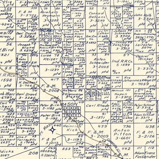 Vintage Map of Mason County, Texas, 1921 Historic