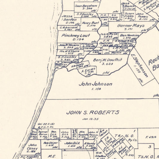 Vintage Map of Chambers County, Texas, 1922 Wall Art