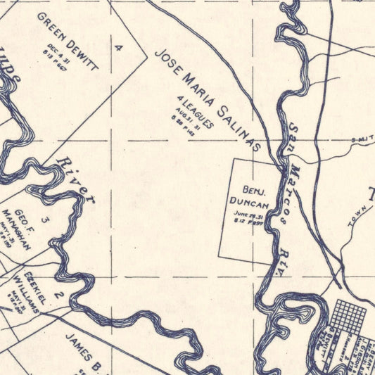 Vintage Map of Gonzales County, Texas, 1920