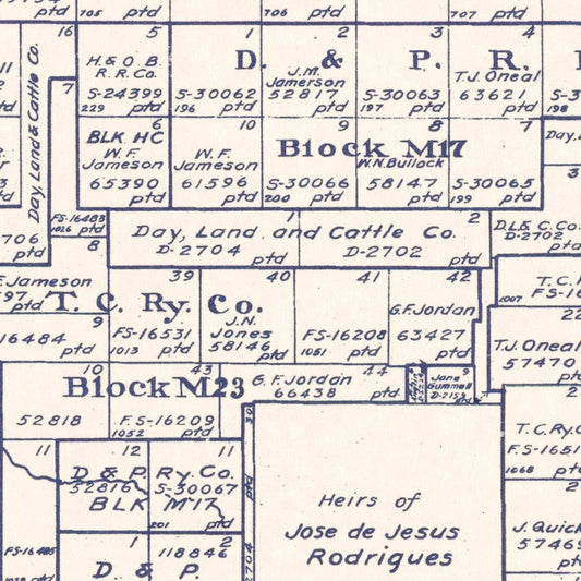 Vintage Map of Hutchinson County, Texas, 1922