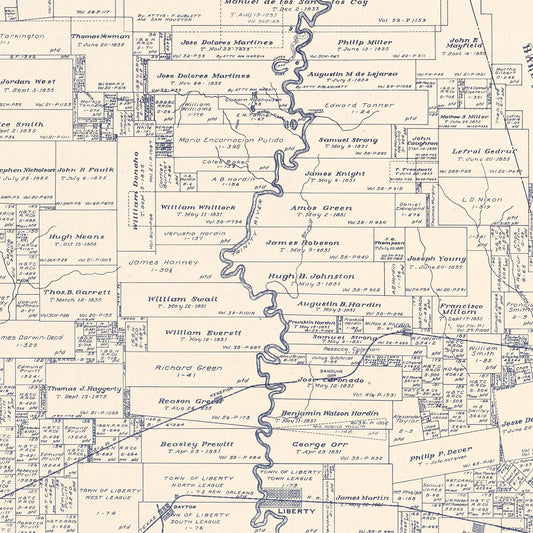 Vintage Map of Liberty County, Texas, 1926