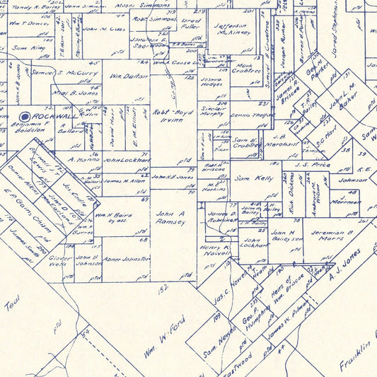 Vintage Map of Rockwall County, Texas, 1927