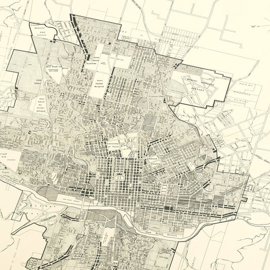Vintage Map of Austin, Texas, 1943