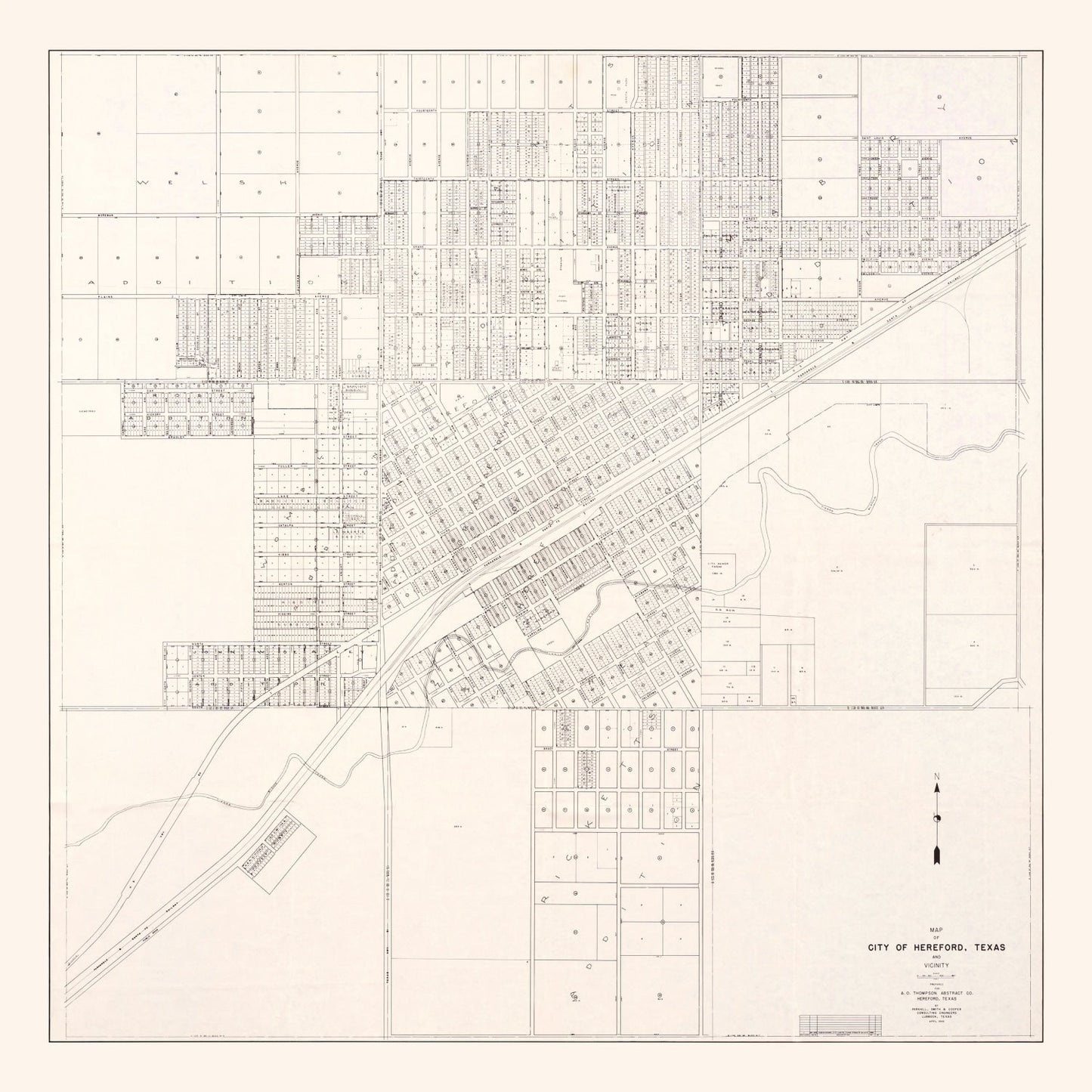 Vintage Map of Abilene, Texas, 1930