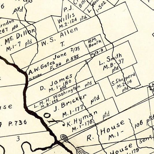 Vintage Map of Montgomery County, Texas, 1933