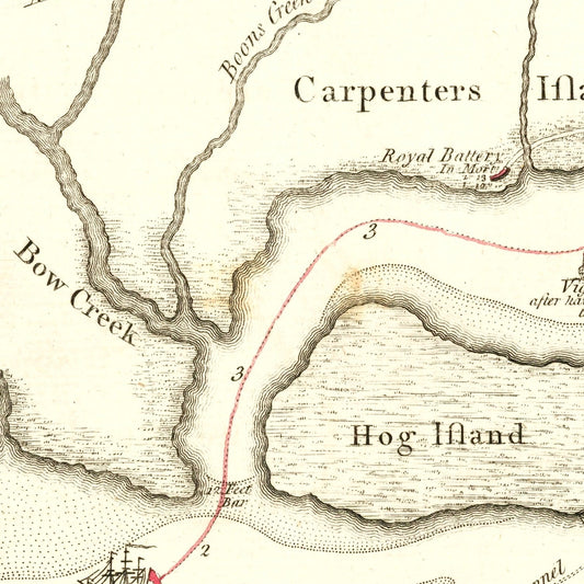 Vintage Revolutionary War Battle Map, 1778