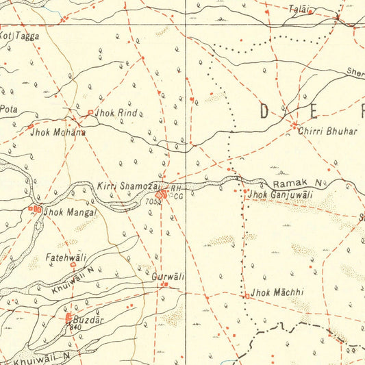Vintage World War II Map of India, 1932
