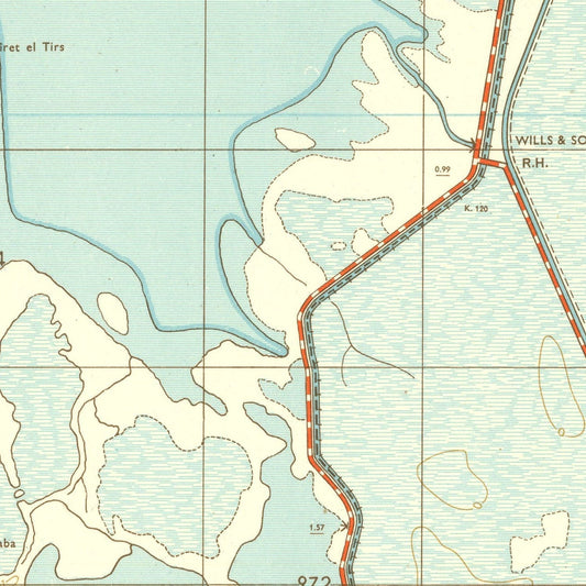 Vintage World War II Map of Egypt, 1934