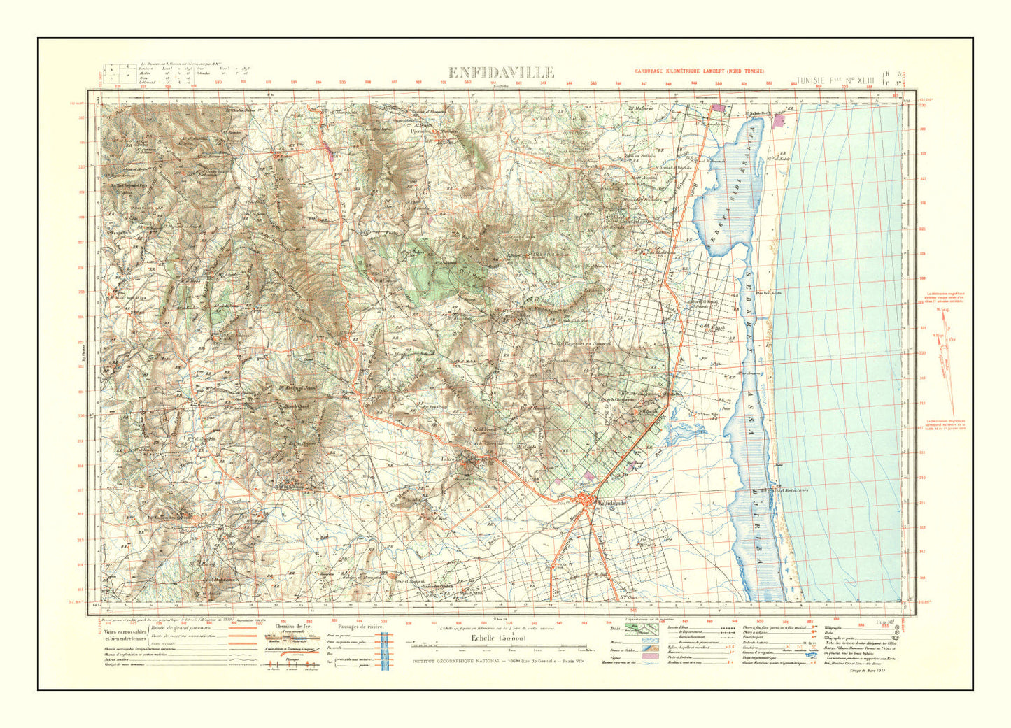Vintage North Africa WWII Map, 1941
