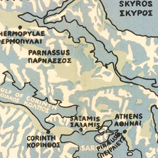 Vintage Greece World War II Map, 1942