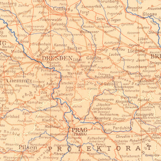 Vintage Germany World War II Map, 1942