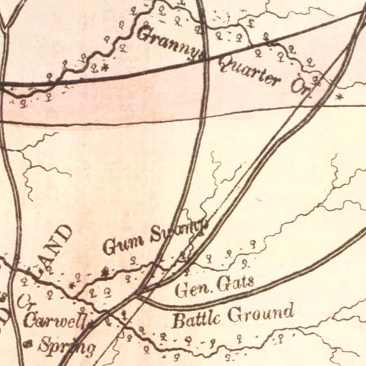 Vintage Map of Kershaw County, South Carolina, 1873