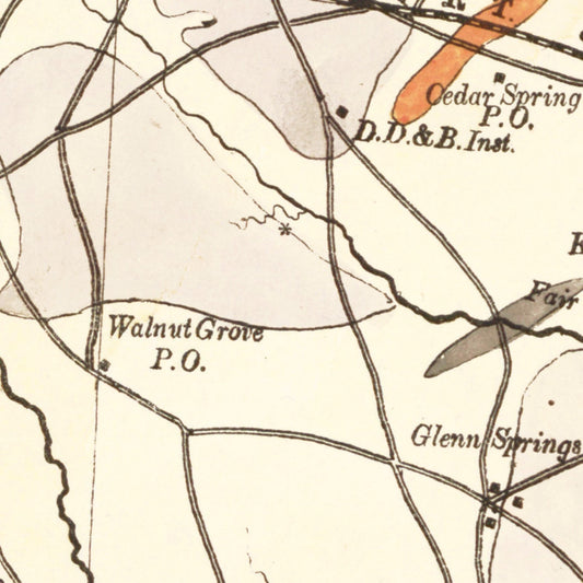 Vintage Map of Spartanburg County, South Carolina, 1880