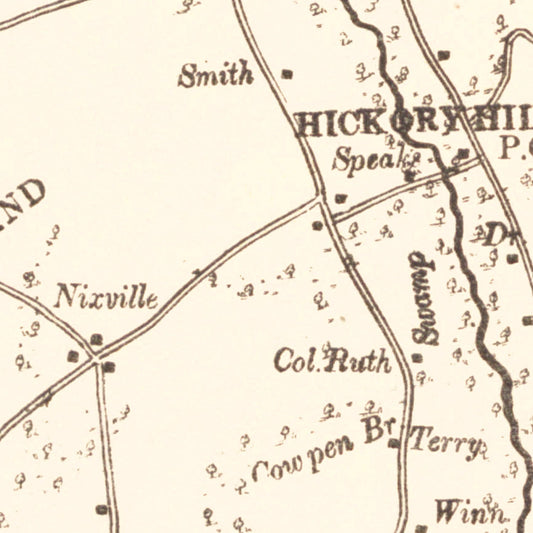 Vintage Map of Beaufort County, South Carolina, 1880