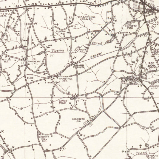 Vintage Map of Lexington County, South Carolina, 1939