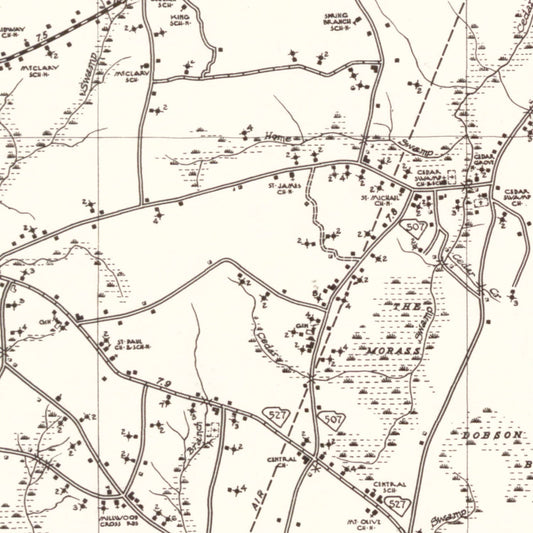 Vintage Map of Williamsburg County, South Carolina 1939