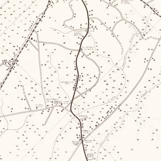 Vintage Map of Colleton County, South Carolina, 1938