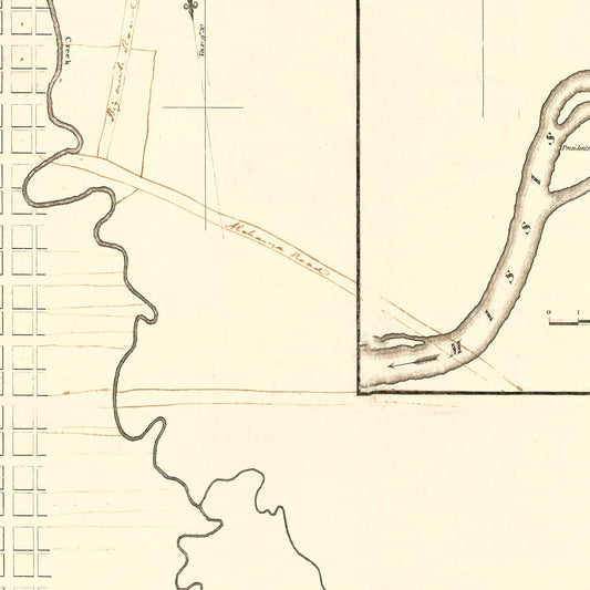 Vintage Map of Memphis, Tennessee, 1865