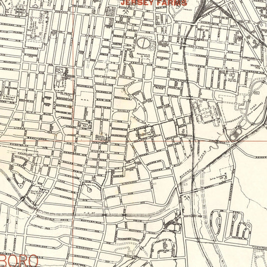 Vintage Map of Nashville, Tennessee, 1947