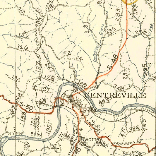 Vintage Map of Hickman County, Tennessee, 1926