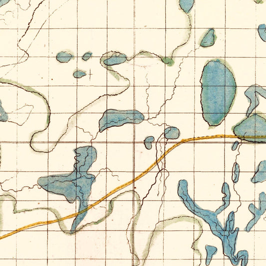 Vintage Fox River, Wisconsin Map, 1839