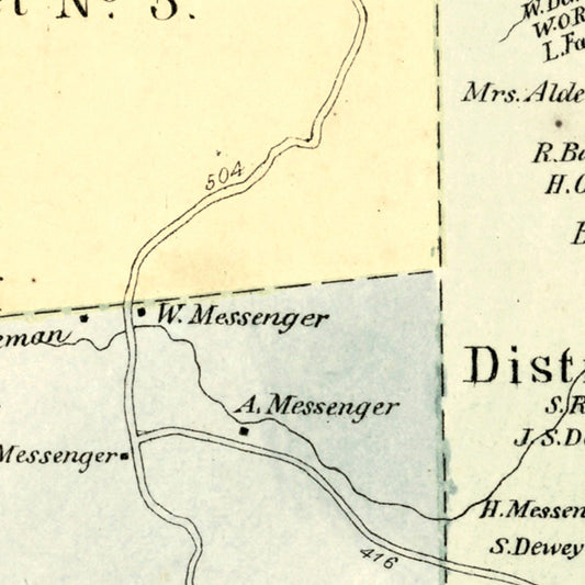 Vintage Map of Granby, Connecticut, 1869