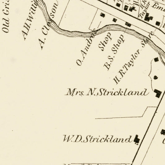 Vintage Map of South Glastonbury, Connecticut, 1869