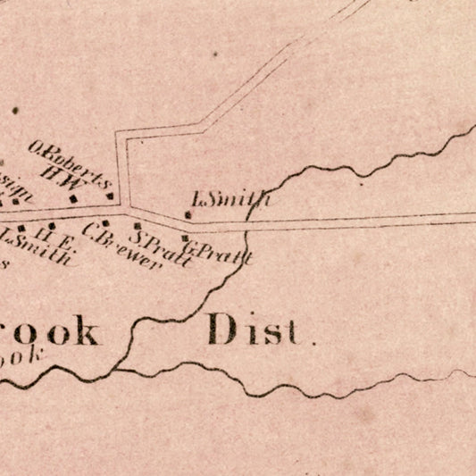 Vintage Map of East Hartford, Connecticut, 1869