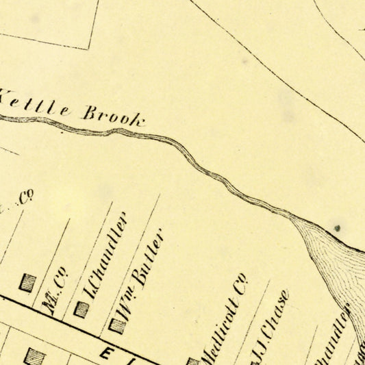 Vintage Map of Windsor Locks, Connecticut 1869