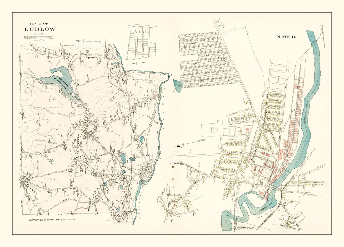 Vintage Map of Carrollton, Illinois, 1873