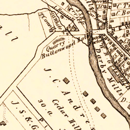 Vintage Map of Darby, Pennsylvania, 1875