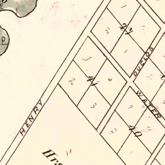 Vintage Map of Prairie du Rocher, Illinois, 1875