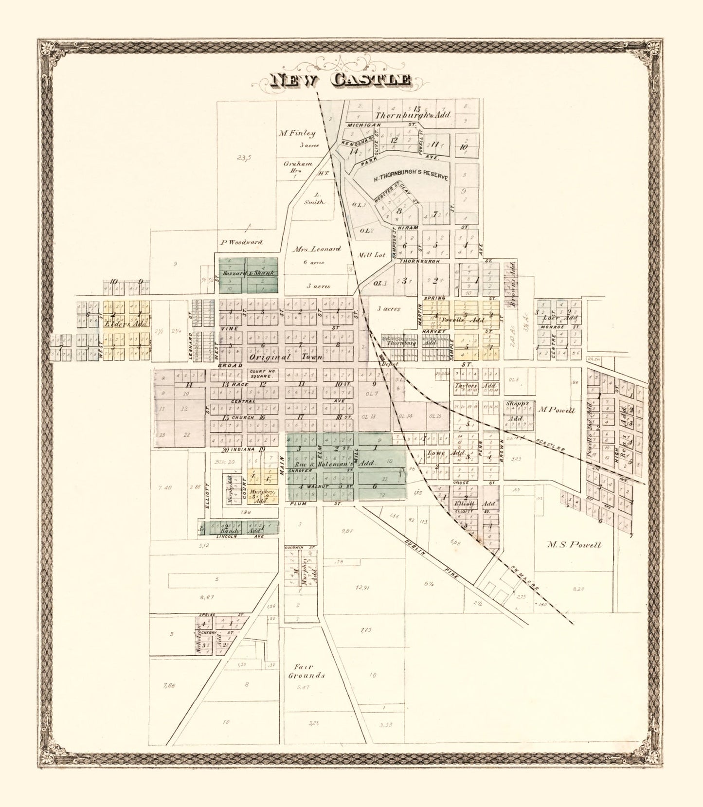 Vintage Map of Henry County, Indiana, 1875