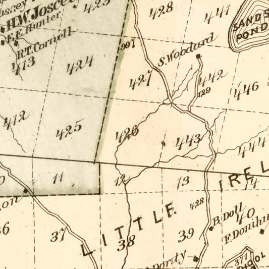 Vintage Map of Rockland Township, Sullivan County, New York, 1875