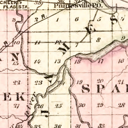 Vintage Map of Saginaw County, Michigan, 1877