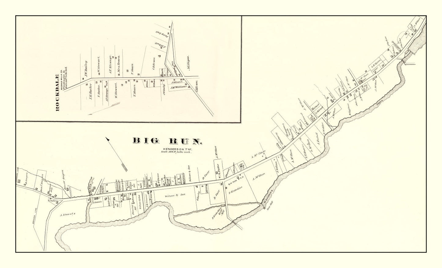 Vintage Map of Big Run, Pennsylvania, 1878