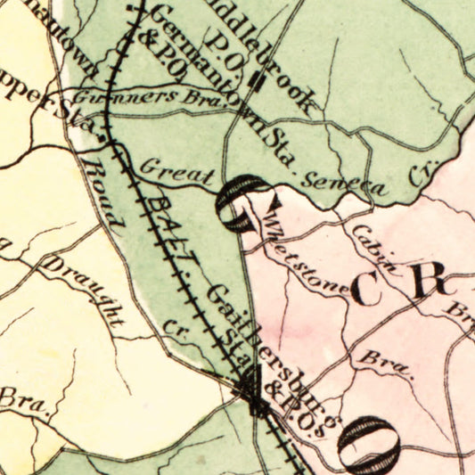 Vintage Map of Montgomery County, Maryland, 1879