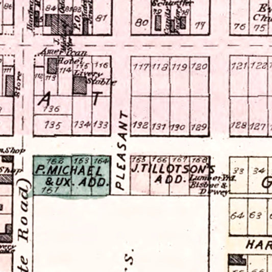 Vintage Map of Fremont, Indiana, 1880