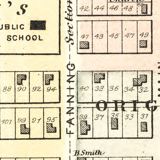 Vintage Map of Morrill, Kansas, 1887