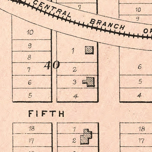 Vintage Map of Corning, Kansas, 1887