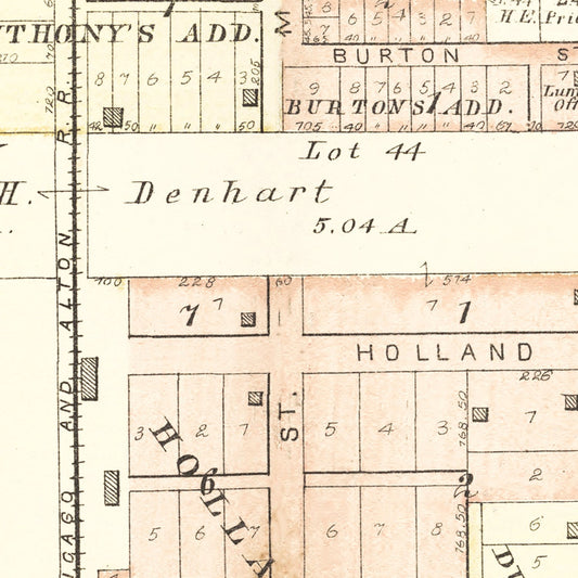 Vintage Map of Washington, Illinois, 1891