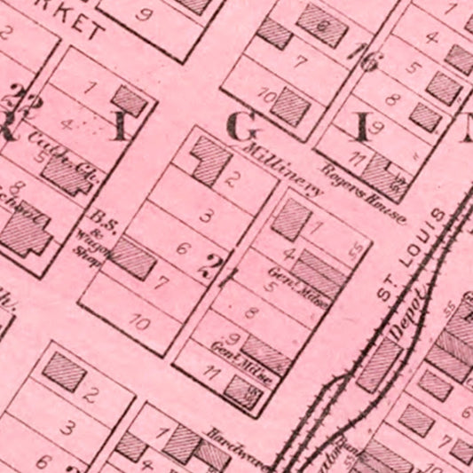 Vintage Map of Manito, Illinois, 1891