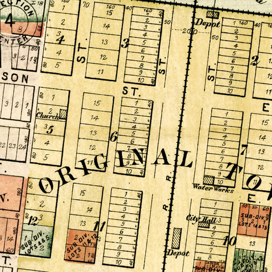 Vintage Map of Arcola, Illinois, 1893