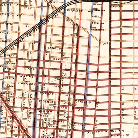 Vintage Map of Detroit, Michigan, 1893