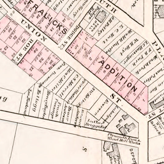 Vintage Map of Plymouth, Michigan, 1893