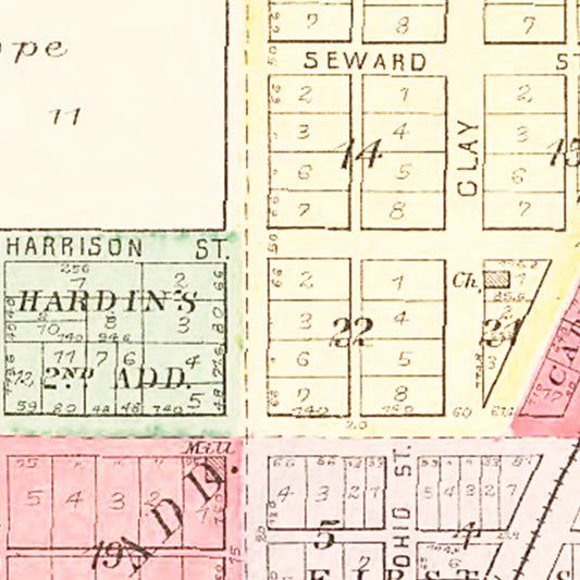Vintage Map of Prairie City, Illinois, 1893