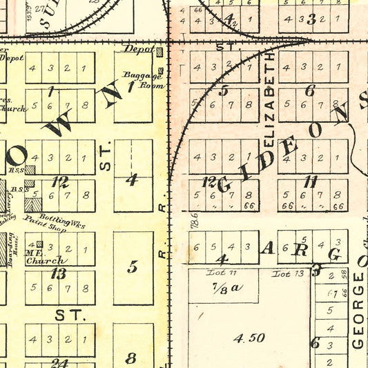Vintage Map of Clinton, Illinois 1894